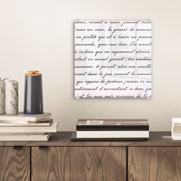 Tekst - Handschrift - Klassiek - ZwartWit plexiglas 5mm klein -sfeer1
