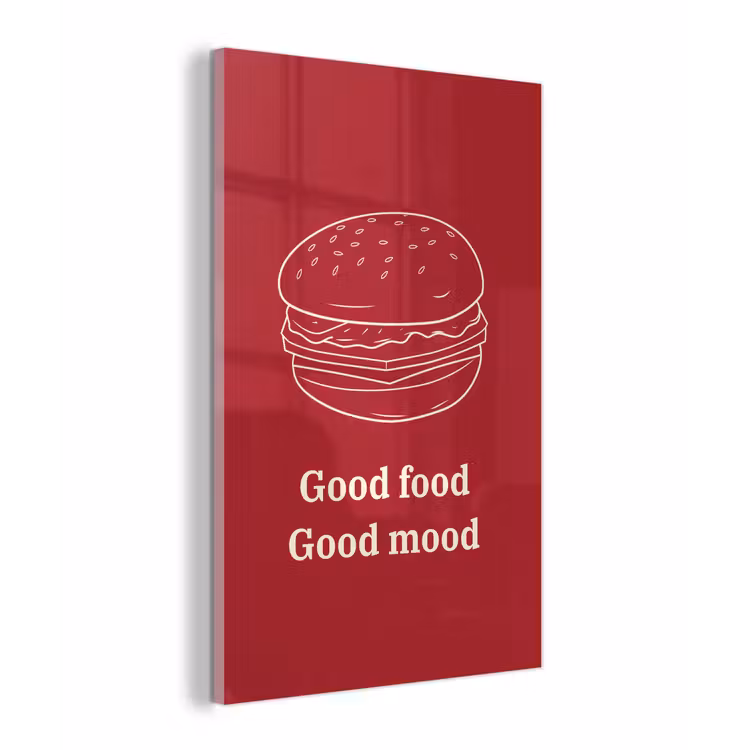 Dieprood - Lijntekening - Tekst - Hamburger plexiglas 5mm klein -z3d