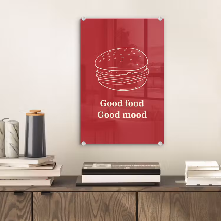 Dieprood - Lijntekening - Tekst - Hamburger plexiglas 5mm klein -sfeer1