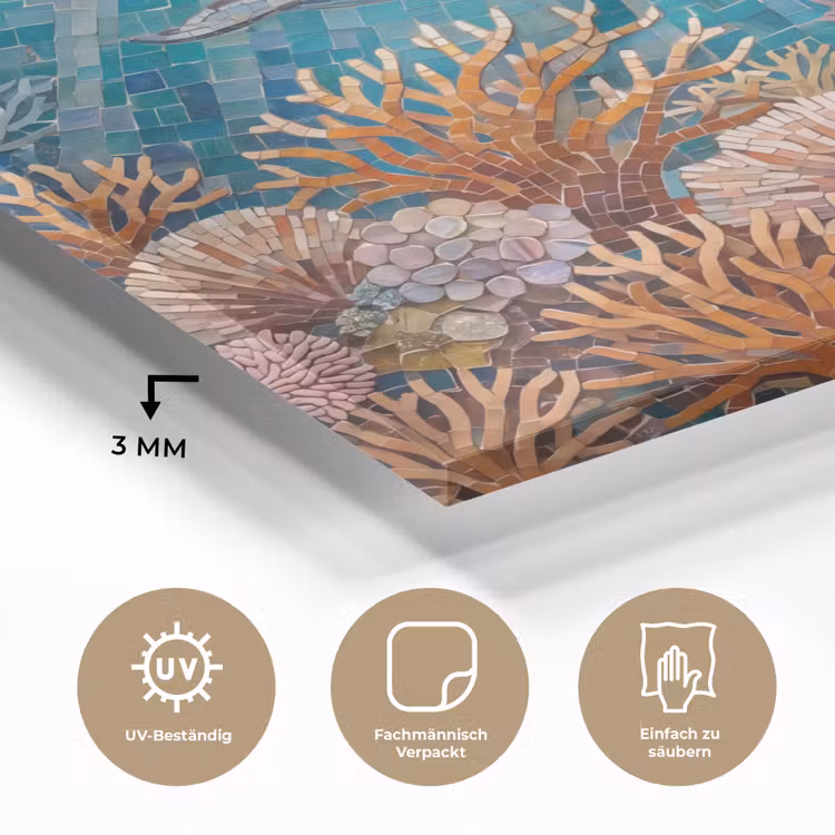 Dieren - Mozaïek - Oceaan - Koraal - Blauw plexiglas 5mm klein -wsfeer2_DE