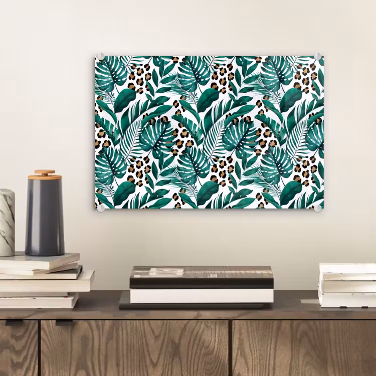 Dierenprint - Panter - Bladeren - Tropisch - Jungle plexiglas 5mm klein -sfeer1