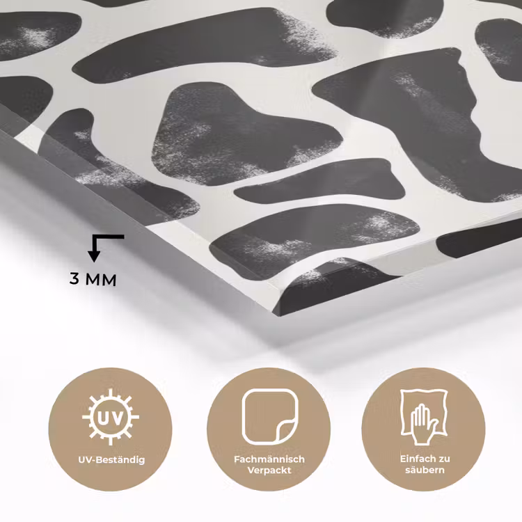 Dierenpatroon - Vlekken - Zwart - Wit plexiglas 5mm klein 11 -wsfeer2_DE