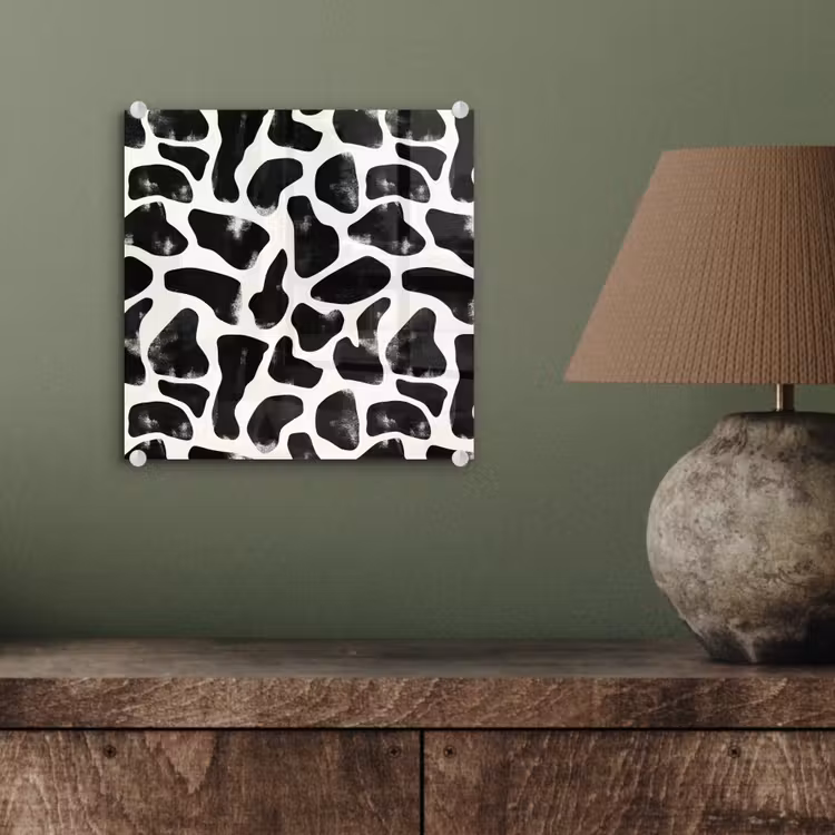 Dierenpatroon - Vlekken - Zwart - Wit plexiglas 5mm klein 11 -sfeer3