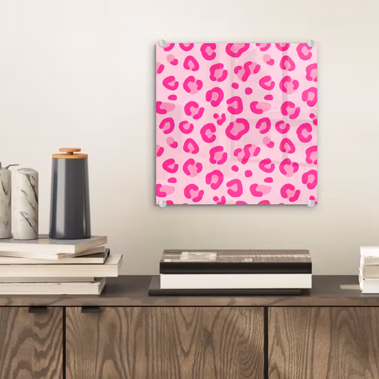 Dierenprint - Patroon - Abstract - Modern - Roze plexiglas 5mm klein -sfeer1