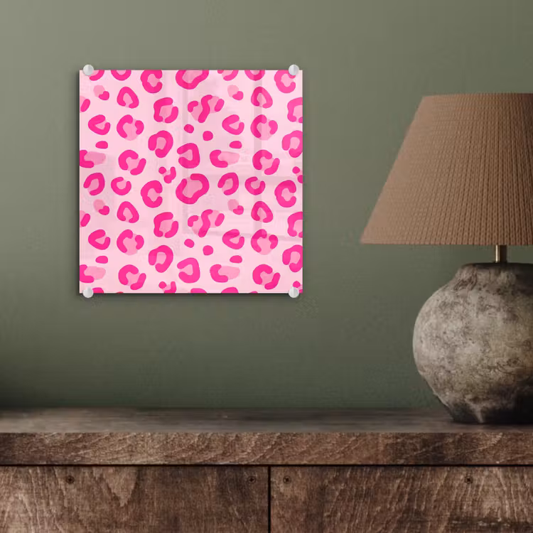 Dierenprint - Patroon - Abstract - Modern - Roze plexiglas 5mm klein -sfeer3