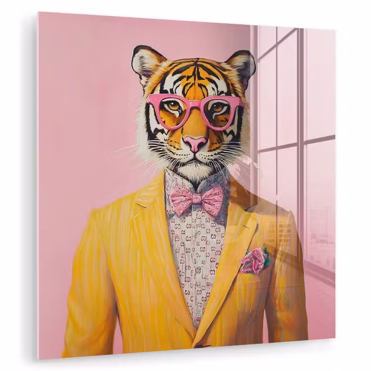 Tijger - Bril - Geel - Jasje plexiglas 5mm klein -zzzproduct_nieuw