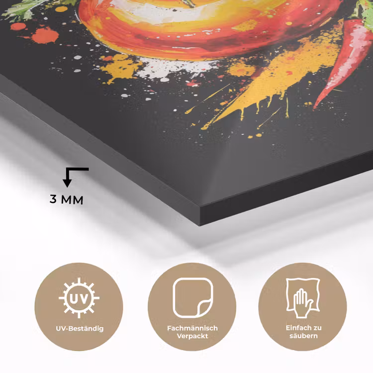 Tomaat - Avocado - Peper - Graffiti - Verf - Modern plexiglas 5mm klein -wsfeer2_DE