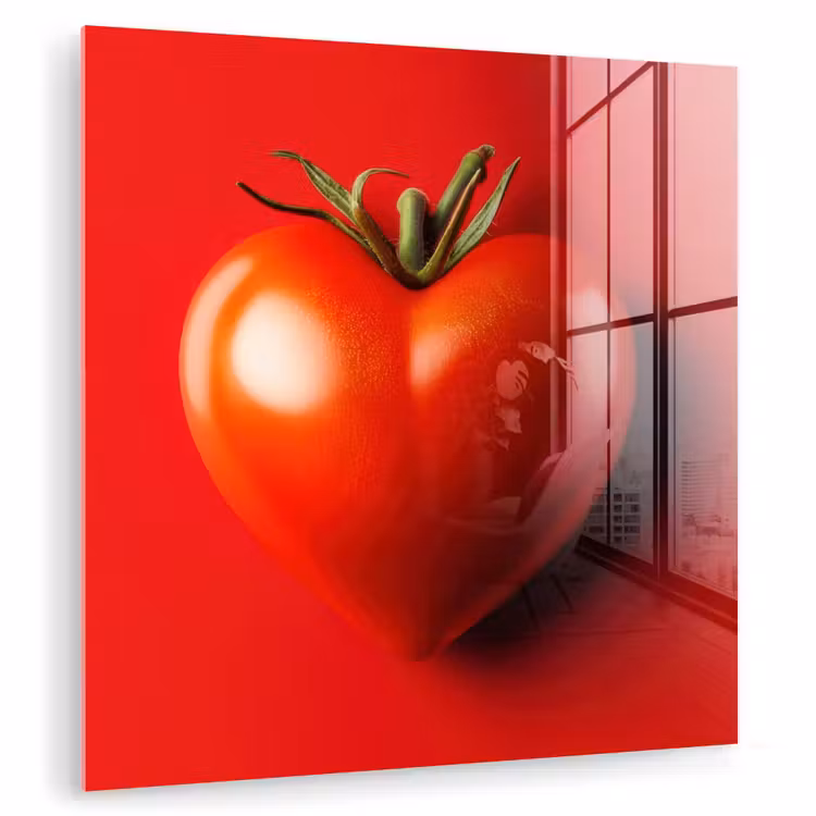 Tomaat - Rood - Hart plexiglas 5mm klein -zzzproduct_nieuw