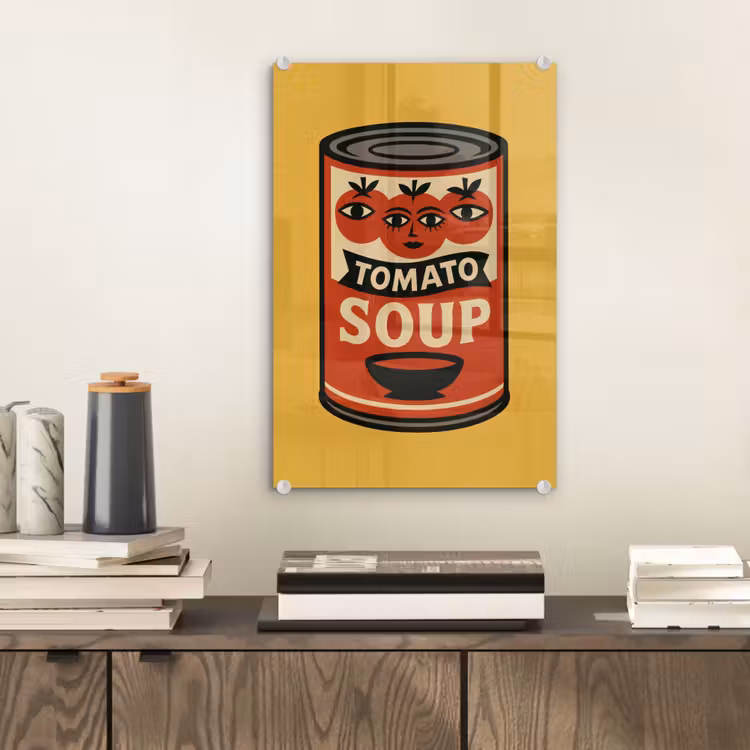 Tomatensoep - Gezichtje - Illustratie - Rood plexiglas 5mm klein -sfeer1