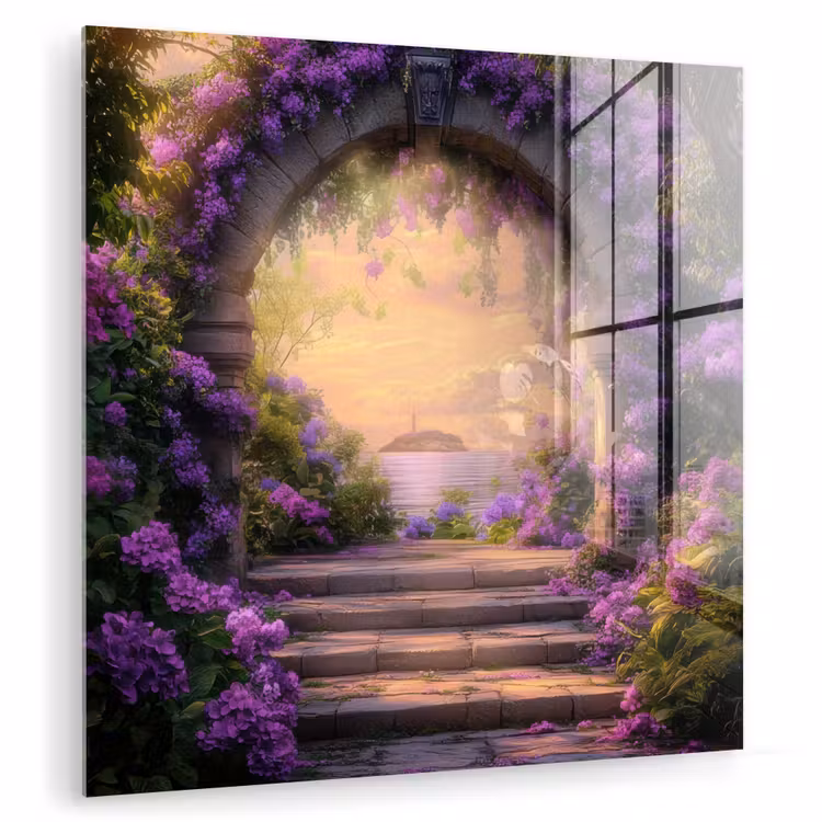 Poort - Paars - Bloemen plexiglas 5mm klein -zzzproduct_nieuw