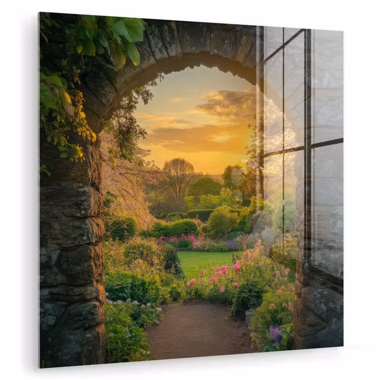 Poort - Planten - Zonsondergang plexiglas 5mm klein -zzzproduct_nieuw