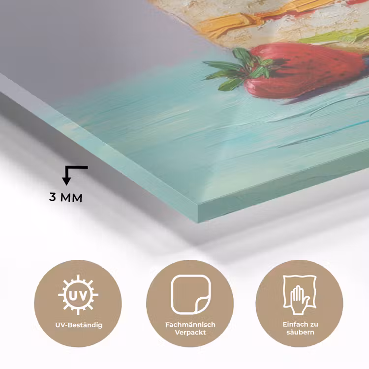 Taartje - Aardbeien - Glazuur - Kleurrijk plexiglas 5mm klein -wsfeer2_DE