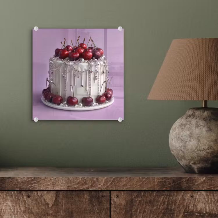 Taart - Kersen - Juwelen - Rood plexiglas 5mm klein -sfeer3