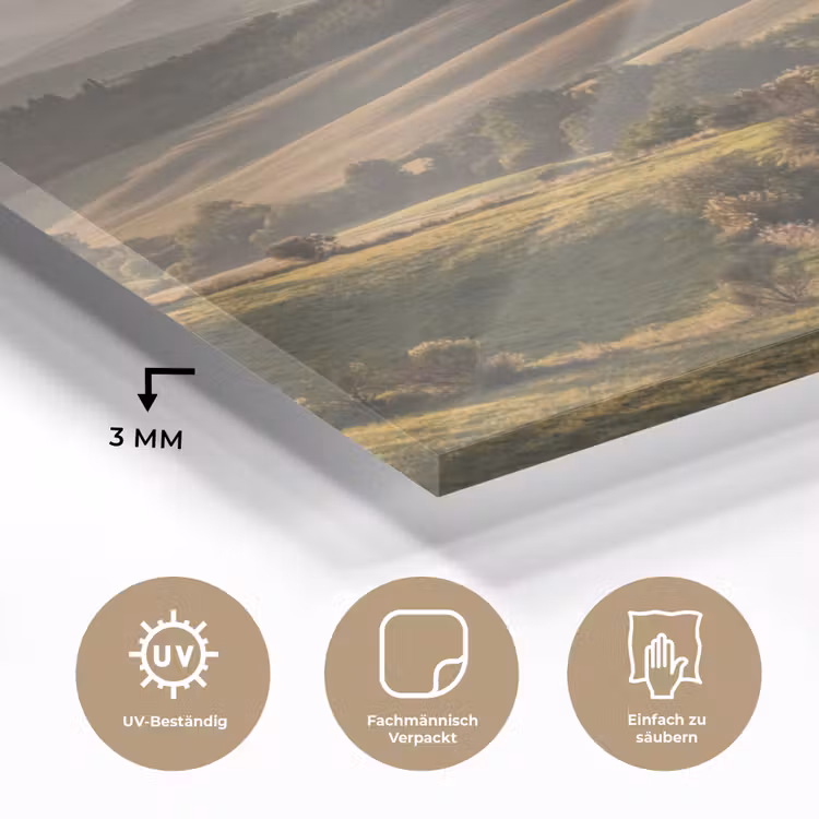 Toscaans - Landschap - Heuvels plexiglas 5mm klein -wsfeer2_DE