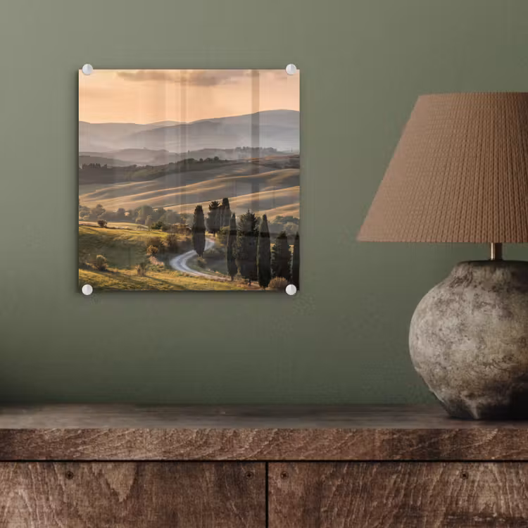 Toscaans - Landschap - Heuvels plexiglas 5mm klein -sfeer3
