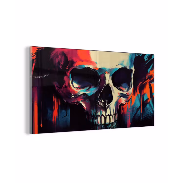 Schedel - Abstract - Rood - Blauw - Graffiti plexiglas 5mm klein -z3d