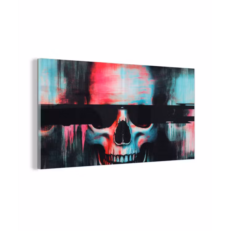 Schedels - Glitch - Cyberpunk plexiglas 5mm klein -z3d