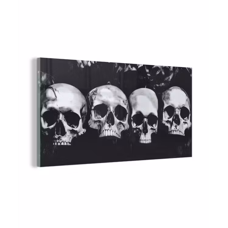 Schedels - Zwart - Contrast plexiglas 5mm klein -z3d