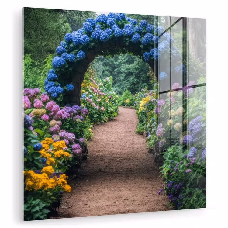 Doorkijk - Bloemen - Hortensia - Pad plexiglas 5mm klein -zzzproduct_nieuw