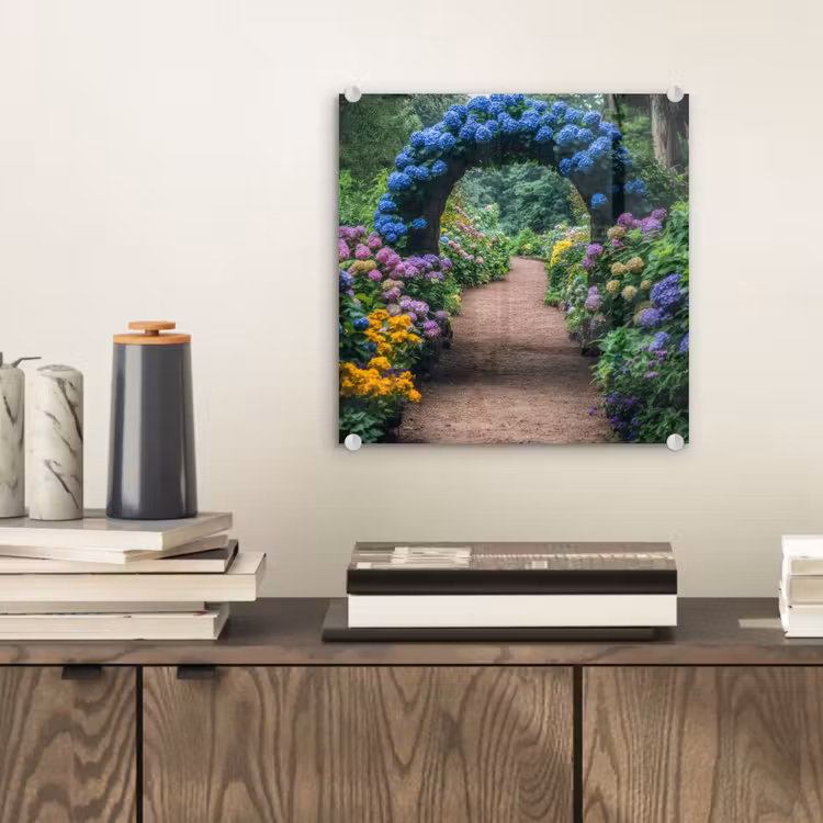 Doorkijk - Bloemen - Hortensia - Pad plexiglas 5mm klein -sfeer1
