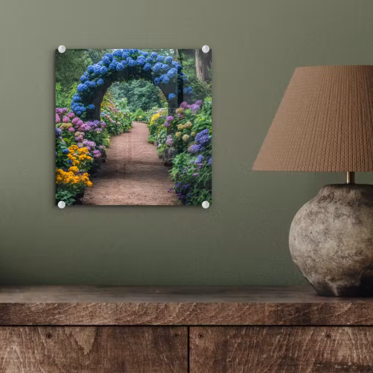 Doorkijk - Bloemen - Hortensia - Pad plexiglas 5mm klein -sfeer3
