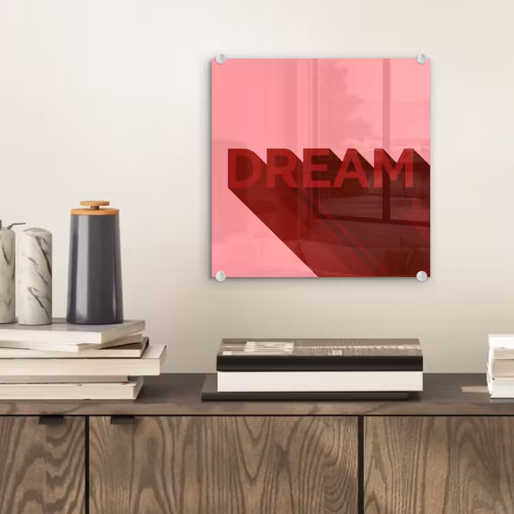 Dream - 3D - Rood - Roze plexiglas 5mm klein -sfeer1