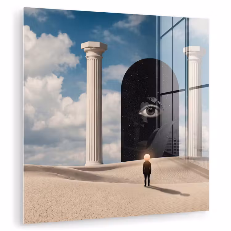 Glasbild - Traum – Wüste – Auge - Droom - Woestijn - Oog plexiglas 5mm klein