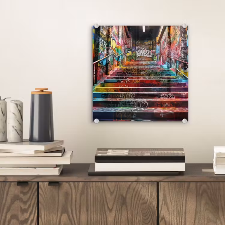 Trap - Graffiti - Kleuren - Kunst plexiglas 5mm klein -sfeer1