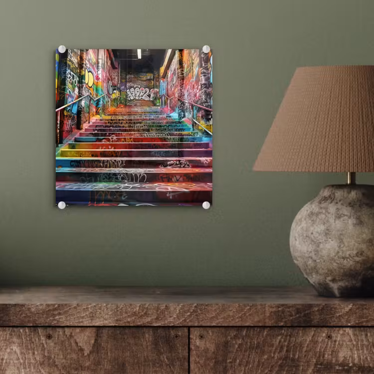 Trap - Graffiti - Kleuren - Kunst plexiglas 5mm klein -sfeer3