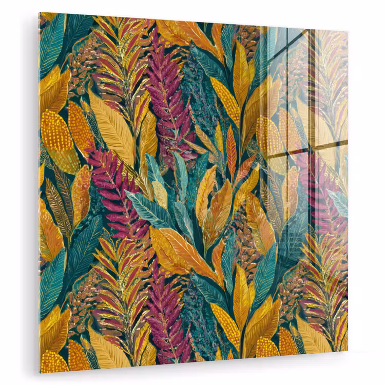 Tropische - Botanisch - Patroon - Kleurrijk - Exotisch plexiglas 5mm klein 11 -zzzproduct_nieuw