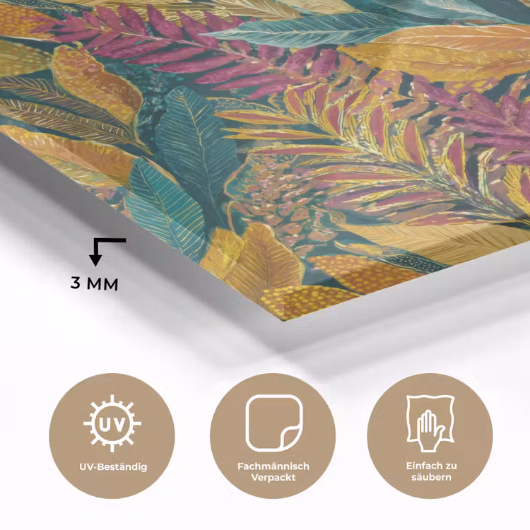 Tropische - Botanisch - Patroon - Kleurrijk - Exotisch plexiglas 5mm klein 11 -wsfeer2_DE