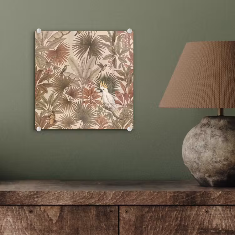 Tropisch - Vogels - Beige plexiglas 5mm klein -sfeer3