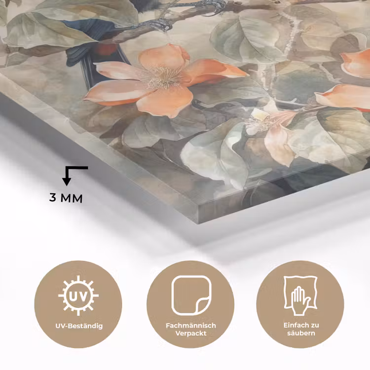 Toekan - Vogels - Bloemen - Tak plexiglas 5mm klein -wsfeer2_DE