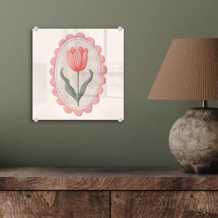 Tulp - Lijst - Ovaal - Illustratie plexiglas 5mm klein -sfeer3