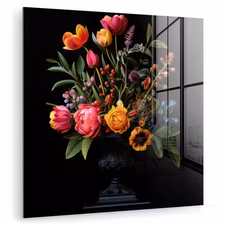 Tulpen - Bessen - Boeket - Vaas plexiglas 5mm klein -zzzproduct_nieuw