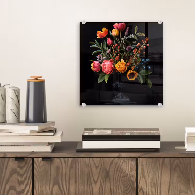 Tulpen - Bessen - Boeket - Vaas plexiglas 5mm klein -sfeer1