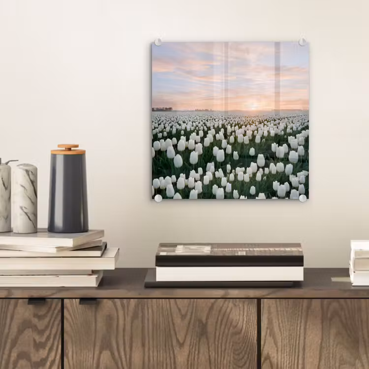 Tulpen - Landschap - Wit plexiglas 5mm klein -sfeer1
