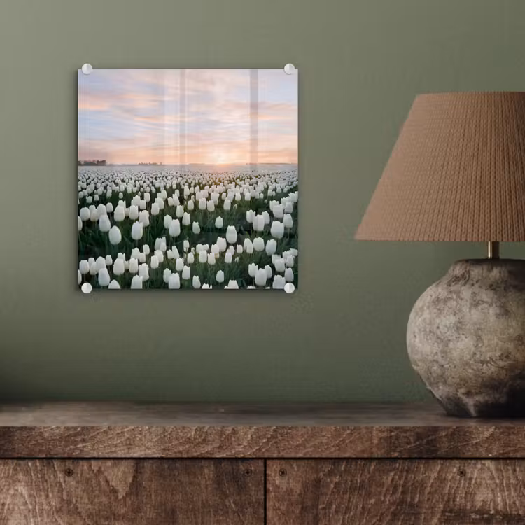 Tulpen - Landschap - Wit plexiglas 5mm klein -sfeer3