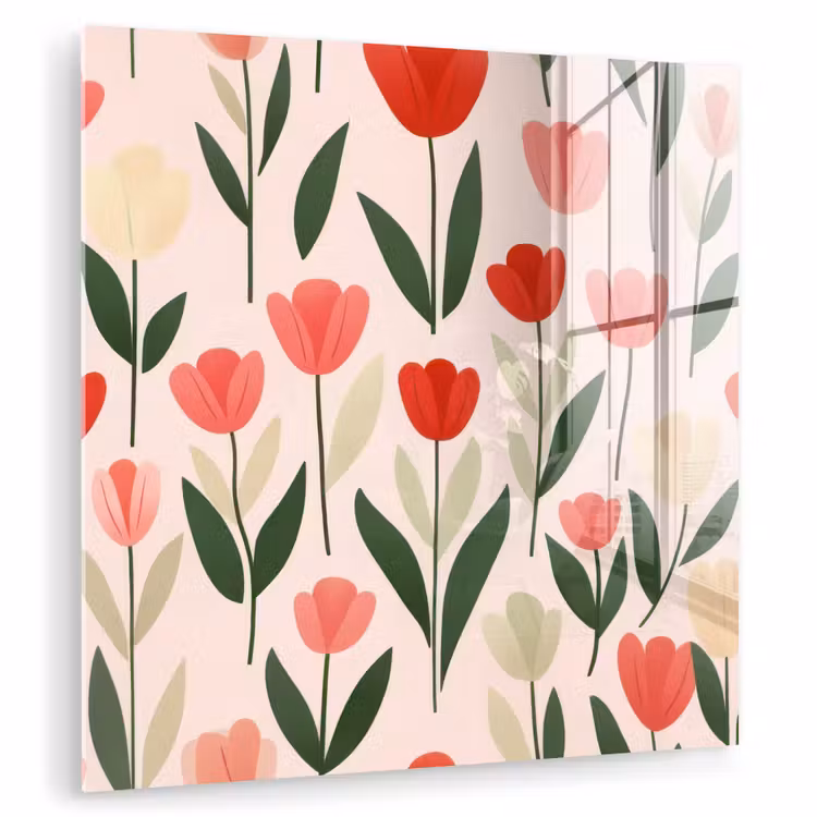 Tulpen - Modern - Roze plexiglas 5mm klein -zzzproduct_nieuw