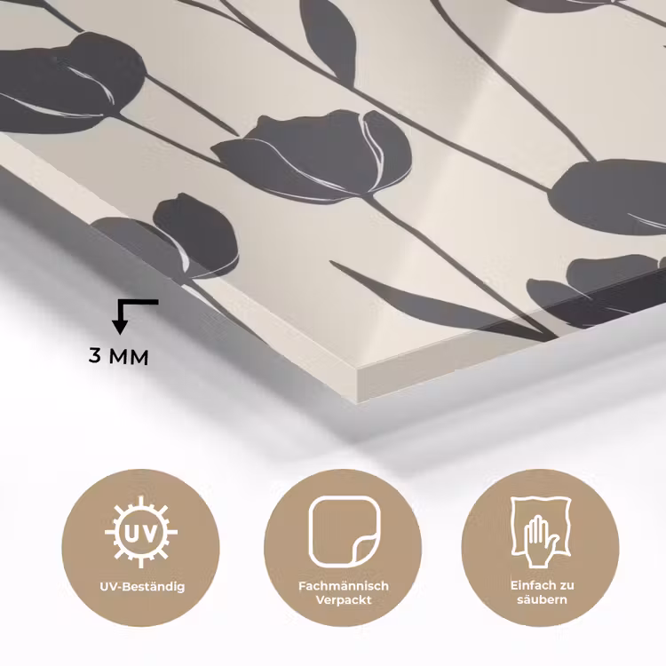 Tulpen - Patroon - Zwart plexiglas 5mm klein 11 -wsfeer2_DE