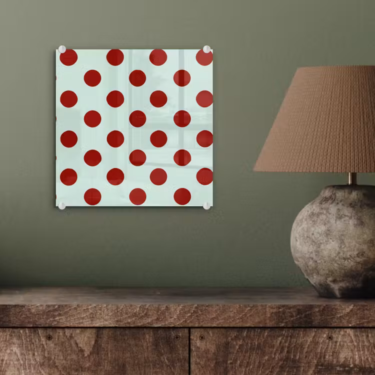 Polka - Dots - Rood plexiglas 5mm klein 11 -sfeer3