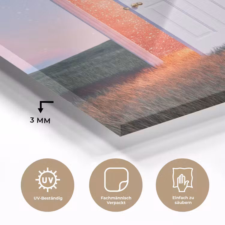 Glasbild - Tür – Fantasie – Raum - Deur - Fantasie - Ruimte plexiglas 5mm klein