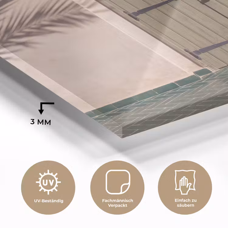 Glasbild - Tür – Holz – Architektur – Grün – Rustikal - Deur - Hout - Architectuur - Groen - Rustiek plexiglas 5mm klein