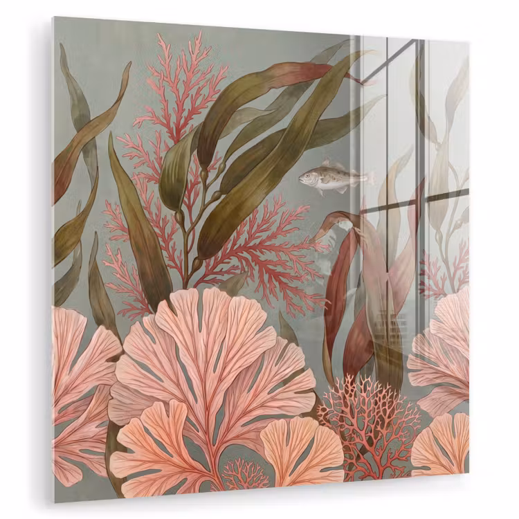Onderwater - Planten - Vis - Vintage - Groen plexiglas 5mm klein -zzzproduct_nieuw
