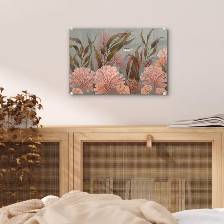 Onderwater - Planten - Vis - Vintage - Groen plexiglas 5mm klein -sfeer3