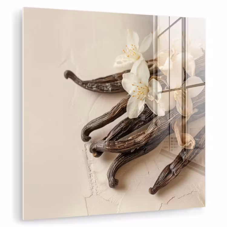 Vanille - Bloemen - Beige plexiglas 5mm klein -zzzproduct_nieuw
