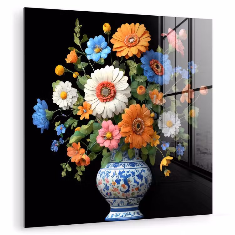 Vaas - Boeket - Bloemen - Kleur plexiglas 5mm klein -zzzproduct_nieuw