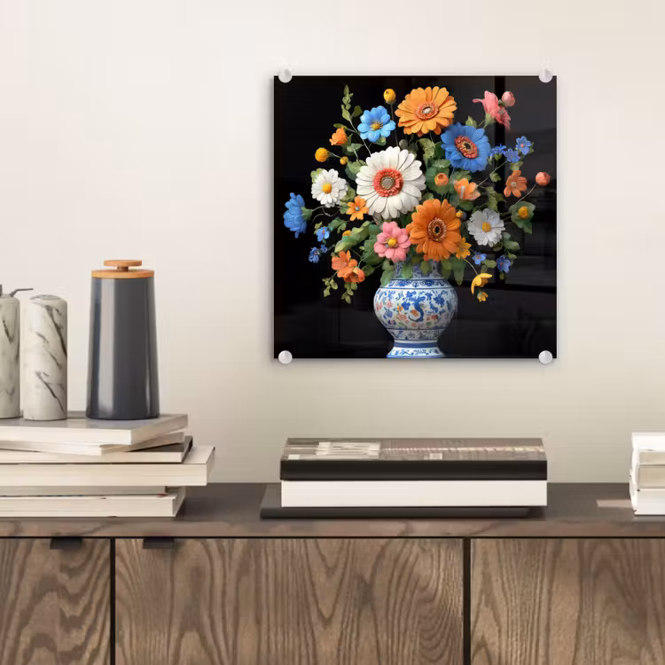 Vaas - Boeket - Bloemen - Kleur plexiglas 5mm klein -sfeer1