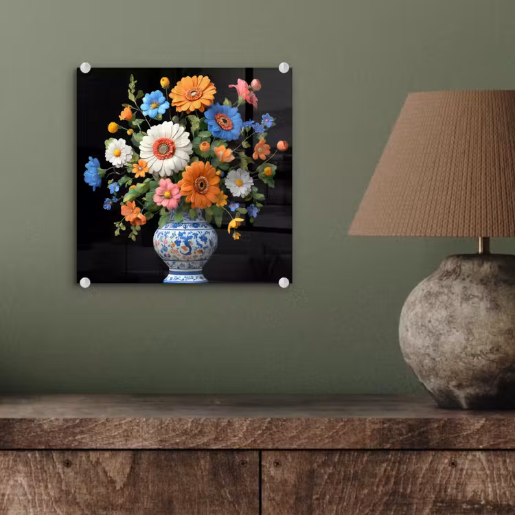 Vaas - Boeket - Bloemen - Kleur plexiglas 5mm klein -sfeer3