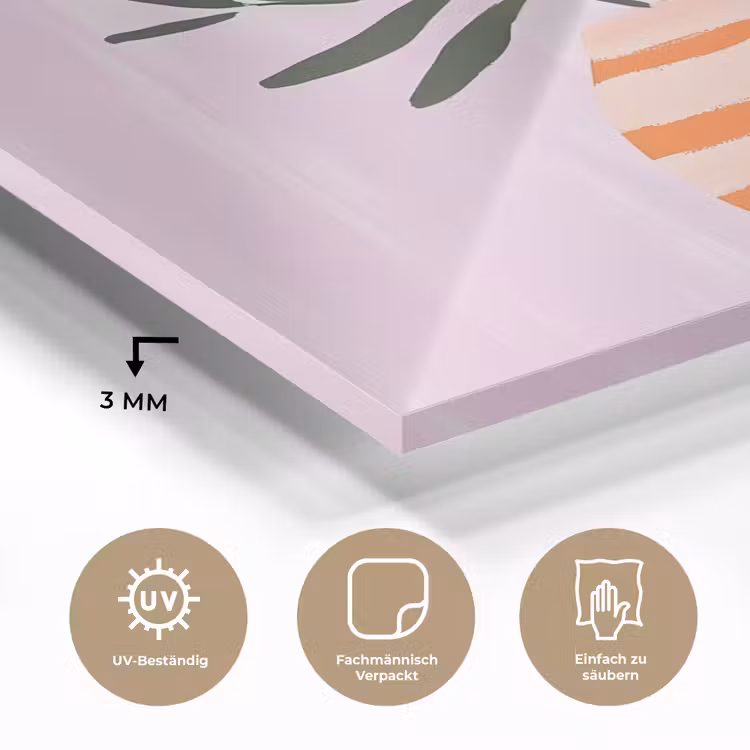 Vaas - Gestreept - Bloemen - Oranje plexiglas 5mm klein -wsfeer2_DE